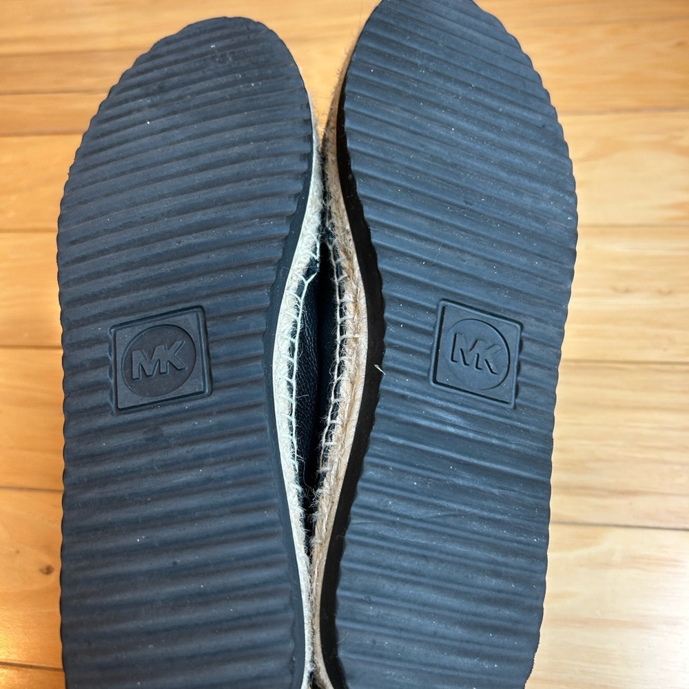 Michael Kors Black Womens Hastings Leather Espadrille Slip-On Loafer Shoes - Picture 7 of 14